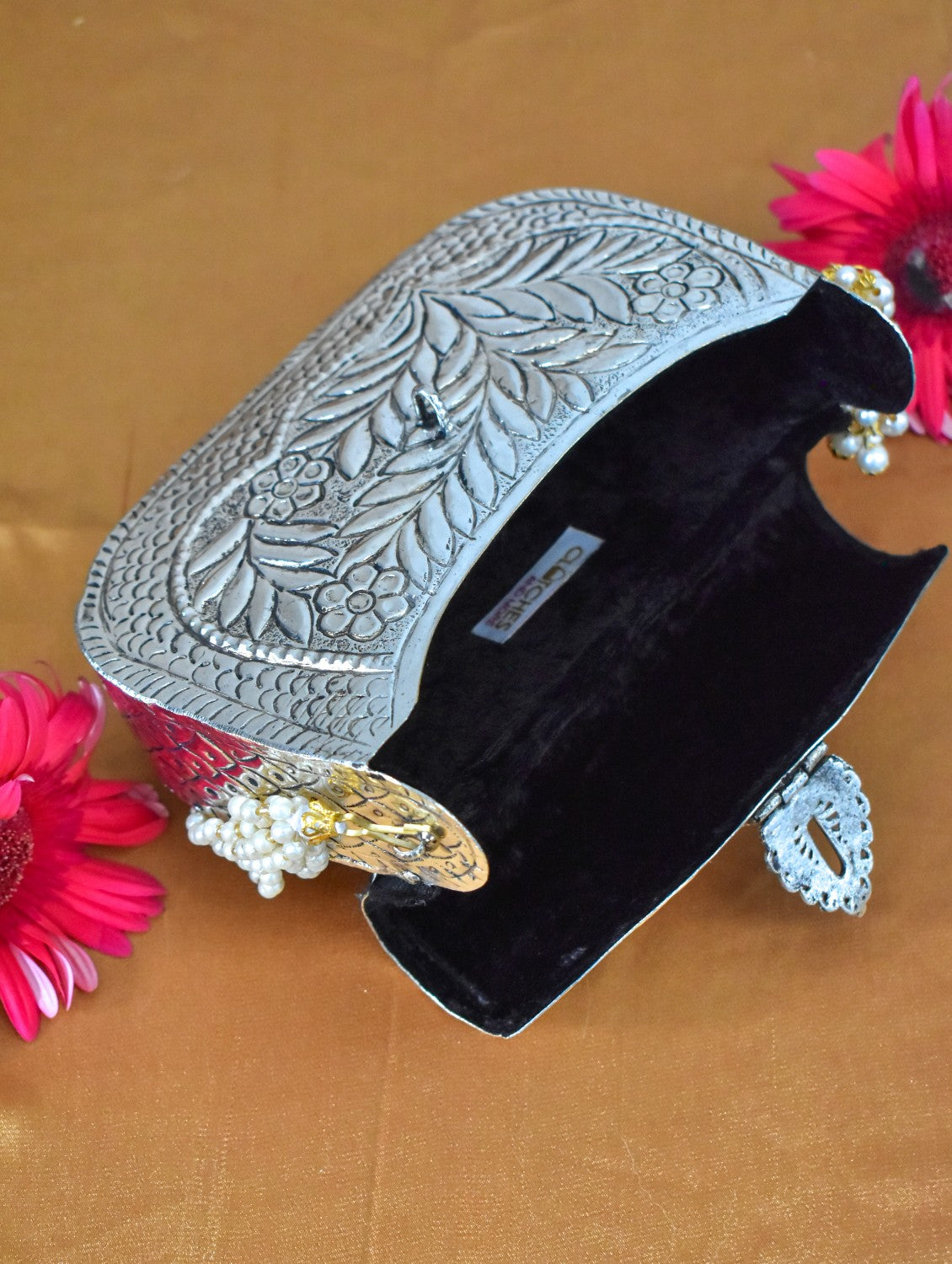 Brass Silver Leaf Clutch