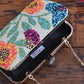 white floral beaded clutch