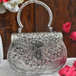 Silver Brass Clutch with handle