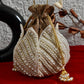 White Lotus Pearl Potli