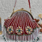 Rimjhim Red Stone Studded batua bag