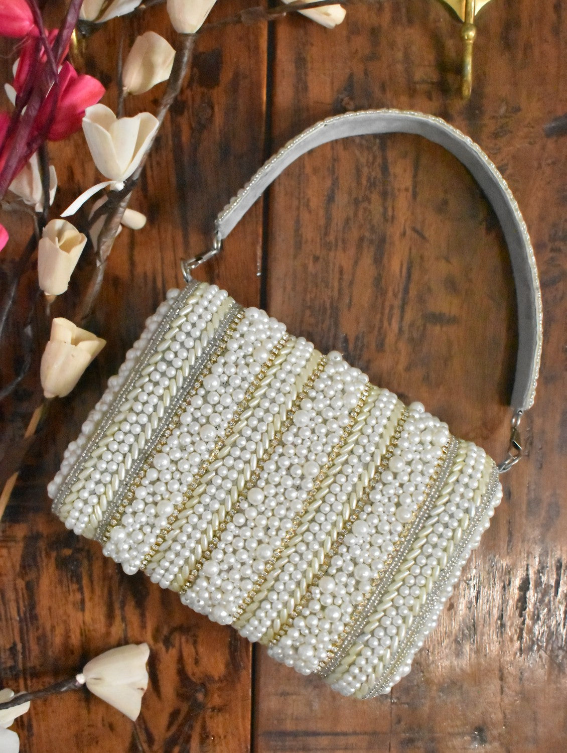 White Pearl Flap Bag