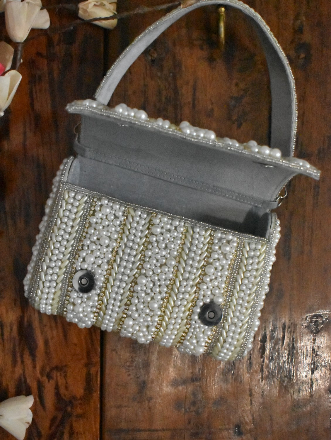 White Pearl Flap Bag