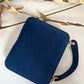 blue briefcase bag style clutch