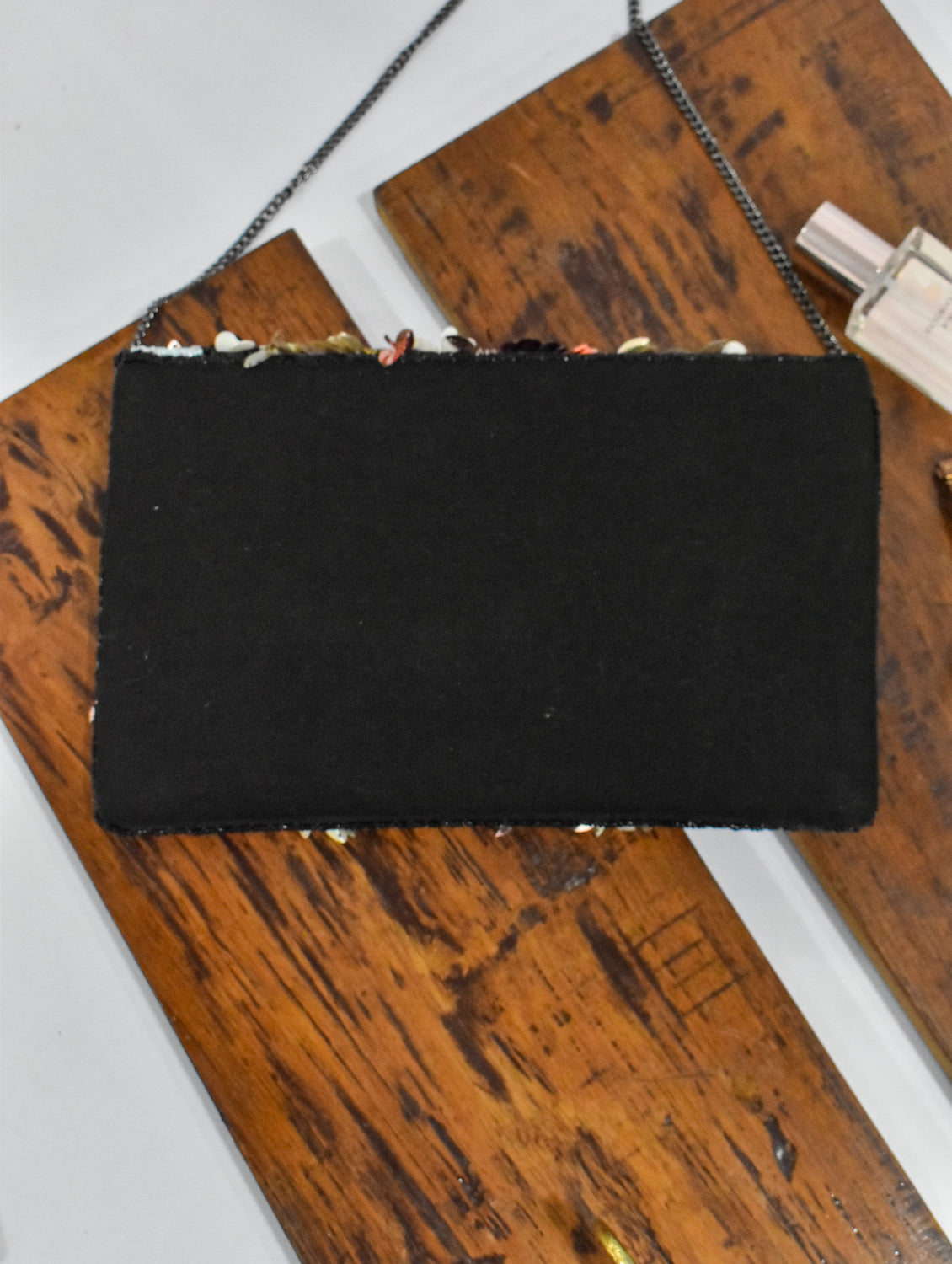Black Floral Envelope Bag