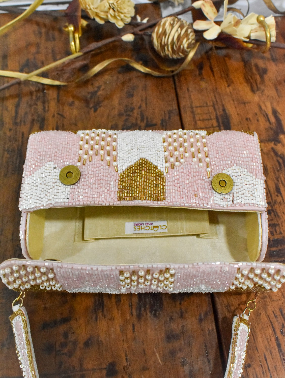 Light Pink Flap Clutch