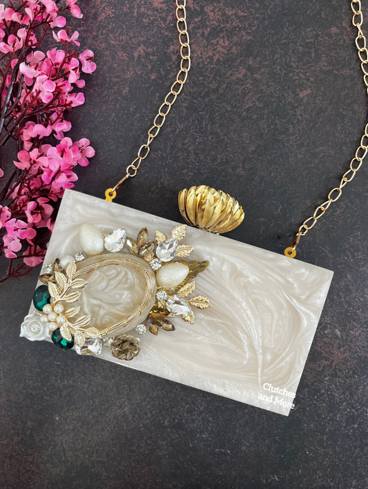 Magical White Resin Clutch