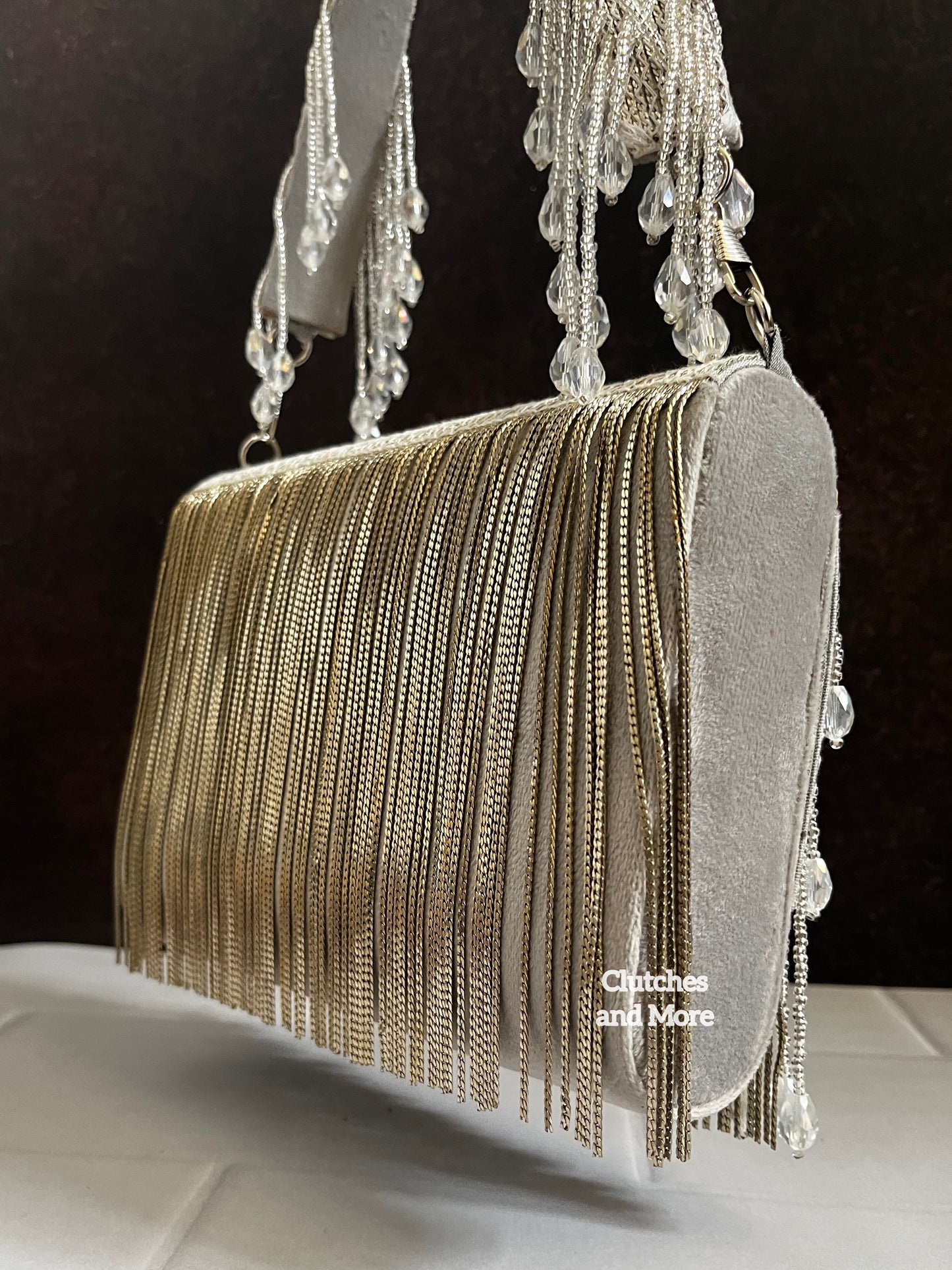 Crystal Flap Bag ( Silver)